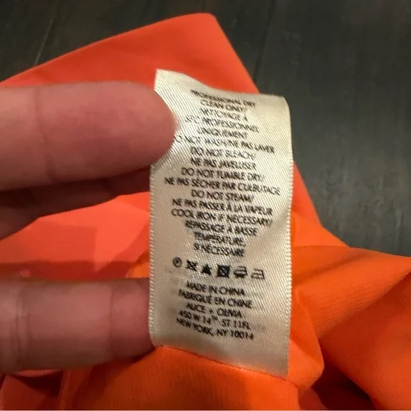 Alice + Olivia Emery Draped Crepe Playsuit Orange Size 2 - Picture 7 of 8